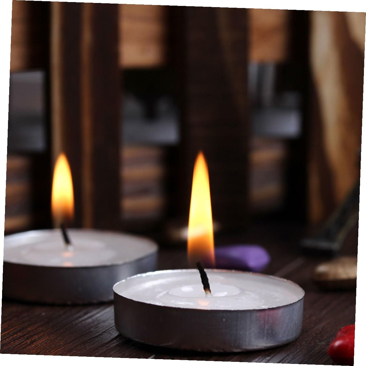 FOMIYES 10pcs White Smokeless Paraffin Tea Light Candles Small Round Tealight Candles for Bedrooms and Families Mini Household for Romantic Weddings and Tea Heating