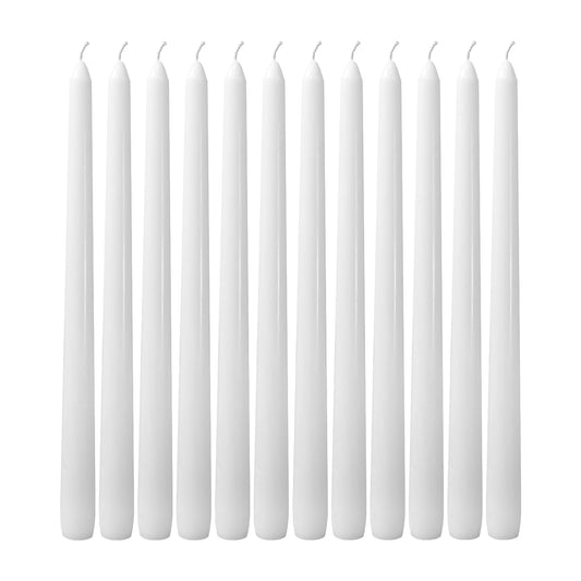 CANDLESEE 12 Pack White Taper Candles丨Taper Candles 10 Inch Dripless丨Unscented & Smokeless Candlesticks Bulk丨7-8 Hours Long Burning Tall Candles丨Ideal for Christmas Weddings Parties Dinner