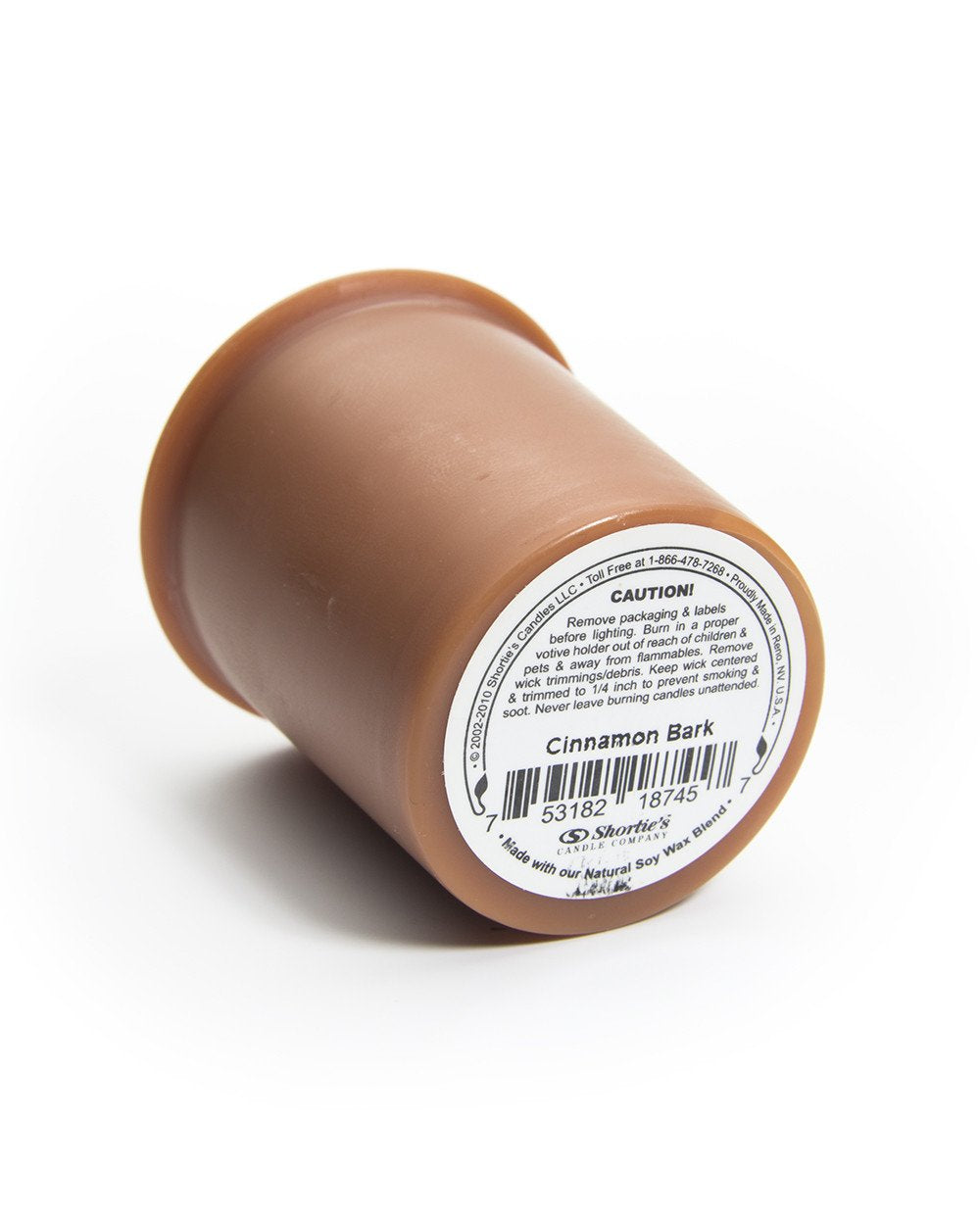 Cinnamon Bark Soy Votive Candles - Scented with Essential & Natural Oils - 6 Brown Natural Votive Candle Refills - Bakery & Food Collection