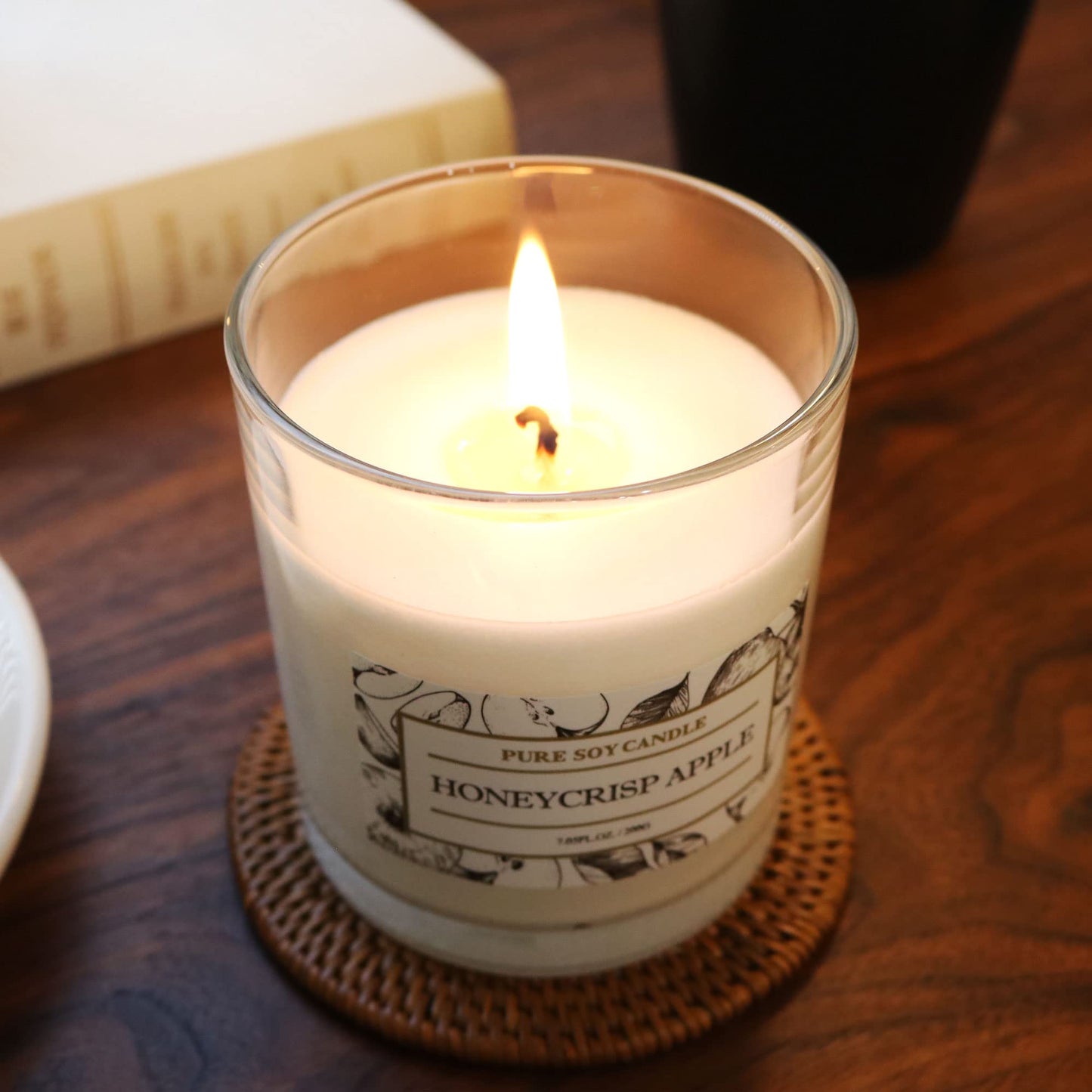 Aronica Pet Safe Candles Apple Scented, Long Lasting Scented Candles, Honeycrisp Apple Candle Clean Non Toxic, Fruity Candles Scented