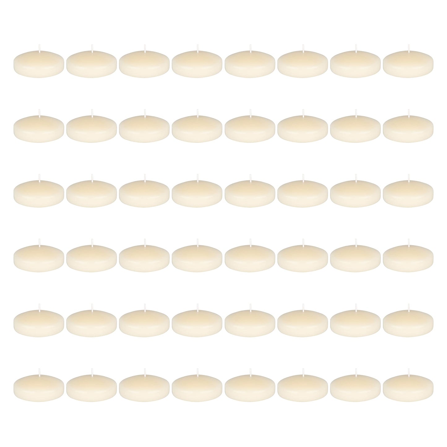 Mega Candles 48 pcs Unscented Ivory Floating Candles, Hand Poured Wax Candle 3 Inch Diameter, Home Décor, Wedding Receptions, Occasions, Festivities, Events, Meditations, Tranquility, Spa