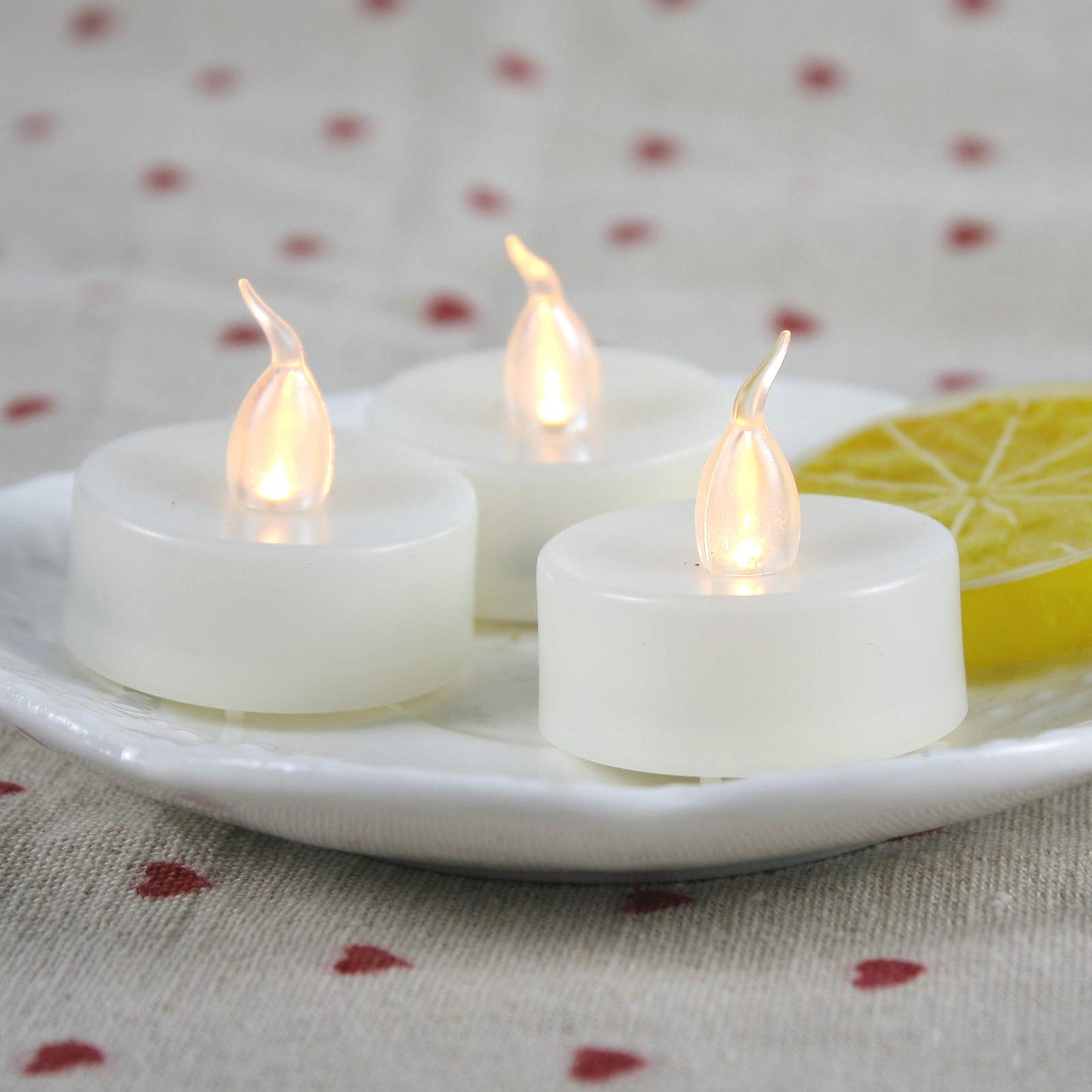 CANDLE CHOICE Battery Operated Flameless Tea Lights Realistic Flickering Electric LED Tealight Candles Set Wedding Party Halloween Christmas Decorations Table Centerpieces Batteries Included 12 Pack