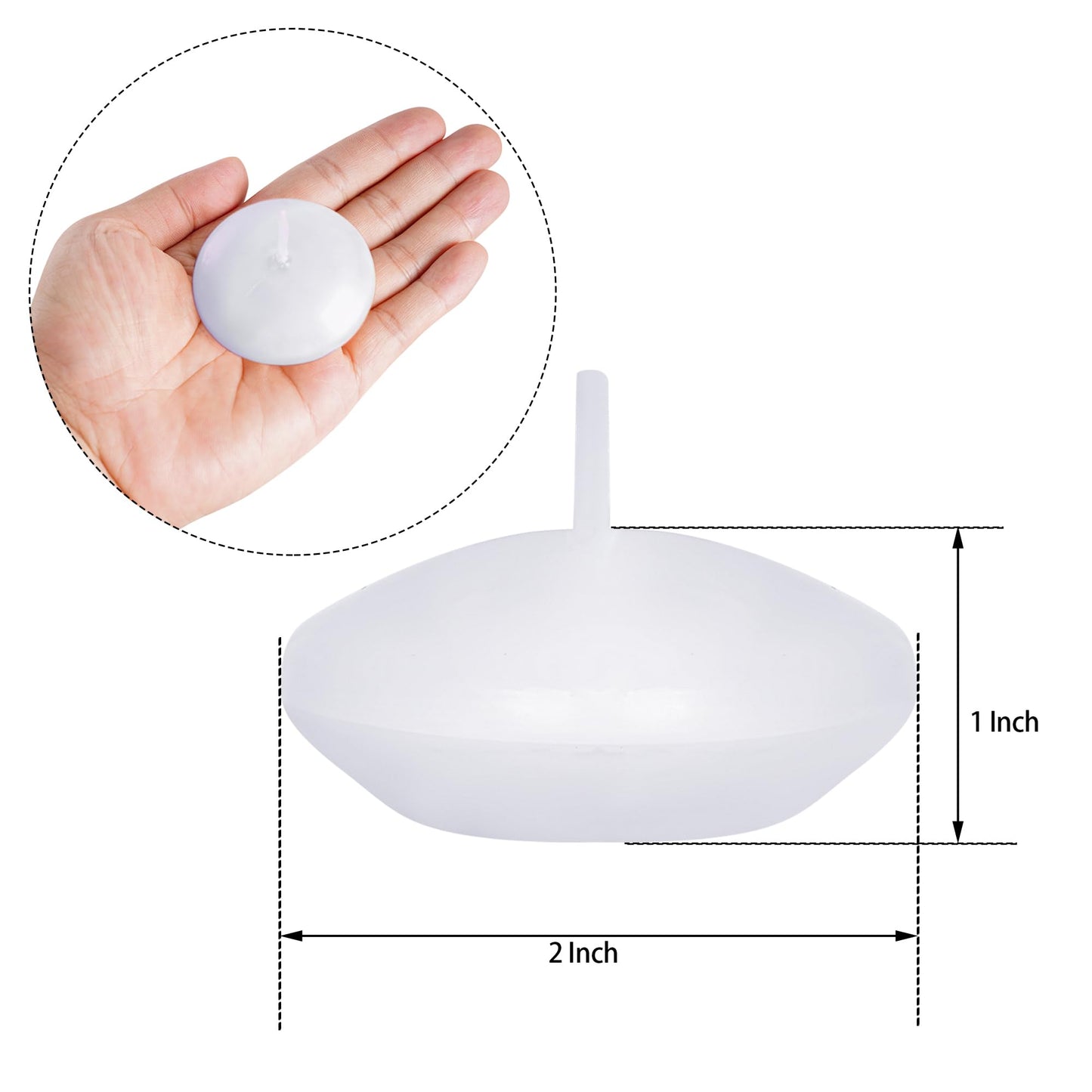 Floating Candles Centerpieces - 20 Pack 2 Inch Floating Candles for Centerpieces, Nice for Halloween, Christmas, Thanksgiving, New Year & More - Good for Home Decor & Centerpieces (White)