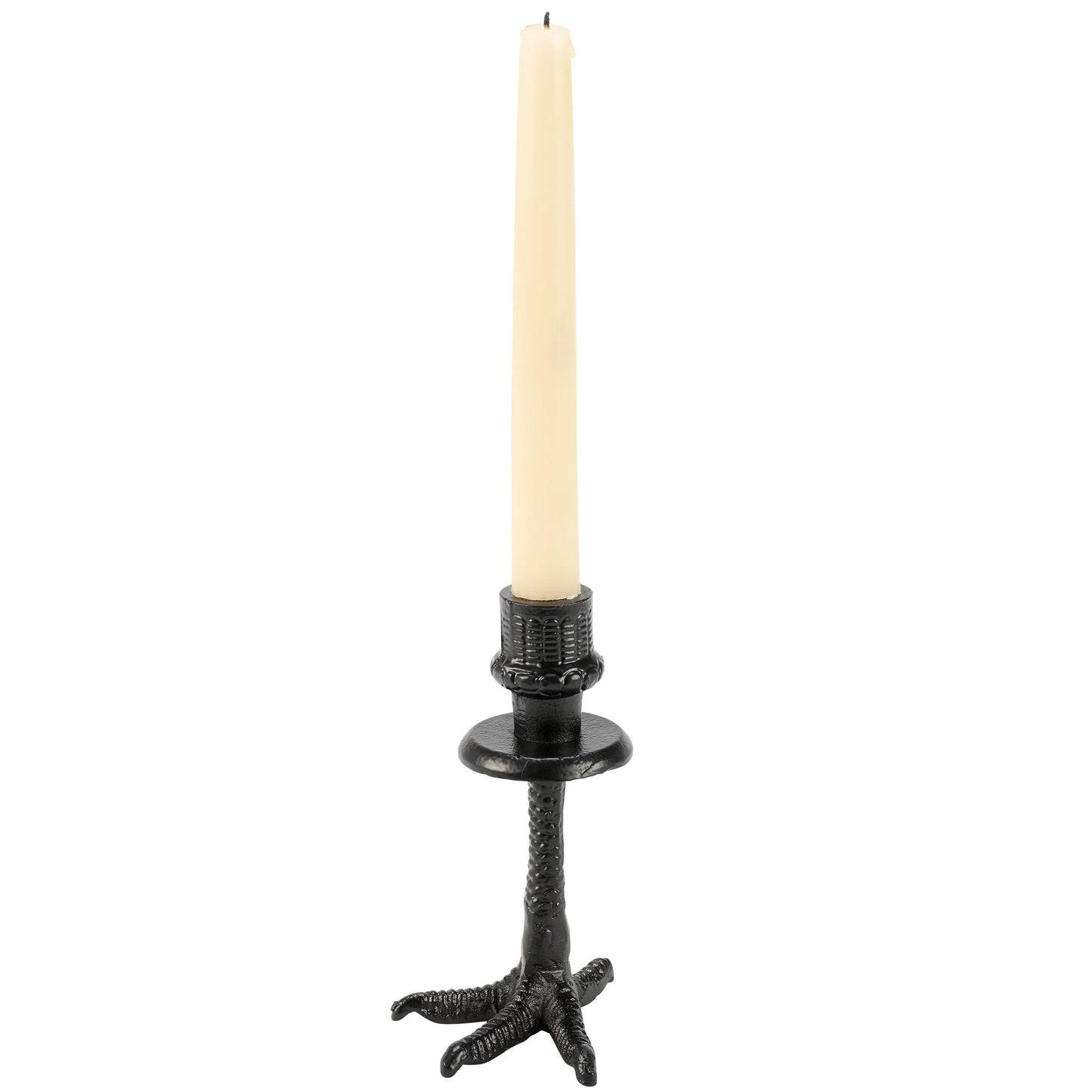Primitives by Kathy Decorative Candle Holder, from Our Halloween Collection, Features a Sculpted Design that resembles a Crow Foot with Coordinating Design on top to Hold a Single Candle