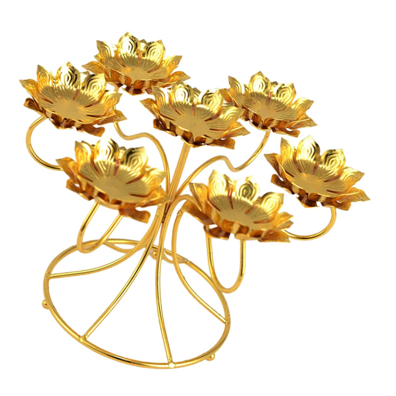 Lurrose Metal Lotus Shaped Tealight Candle Holder Alloy Heat-Resistant Candle Stand Not Easy to Deform for Bedroom and Living Room Furniture Decoration