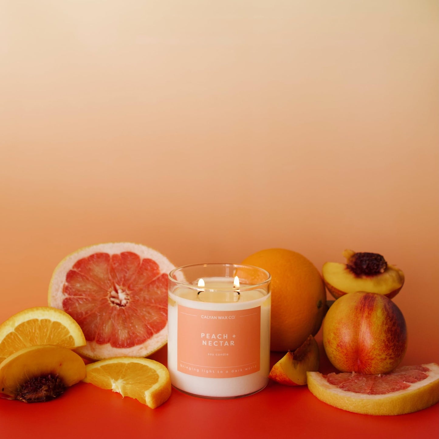 Calyan Wax Co. Peach & Nectar 2 Wick Candle