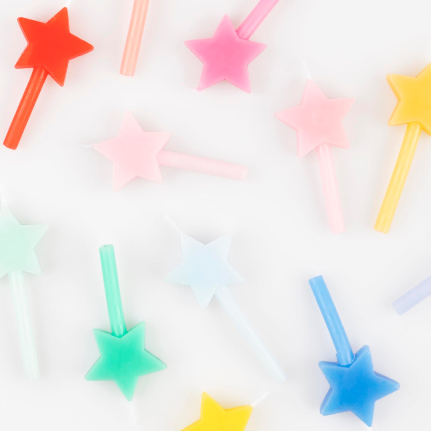 Meri Meri Rainbow Star Candles (Pack of 12), Baby Shower and Bridal Shower Candles for Cakes and Cupcakes, 12 Colors, Average Candle Height with Stick: 2.125", Unscented