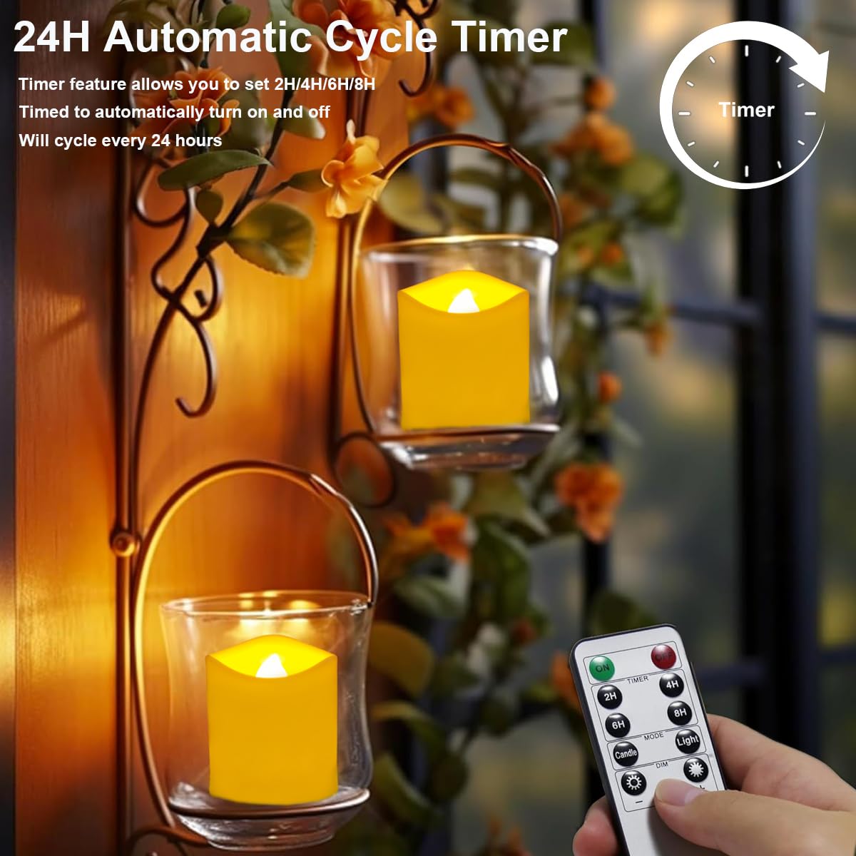 Jialine Rechargeable Tea Lights with Remote Timer, Battery Operated Flameless Votive Tea Lights Candles, USB Tealights Candles for Weddings,Parties,Halloween,Home Decor Seasonal Decor(6 Pack)