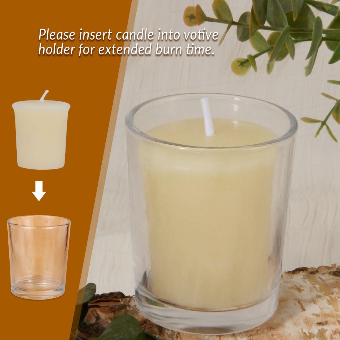 Aglary 16PCS Pure Beeswax Votive Candles, Unscented, Naturally Lightly Honey Scented, 15 Hours Burn Time Each (White)