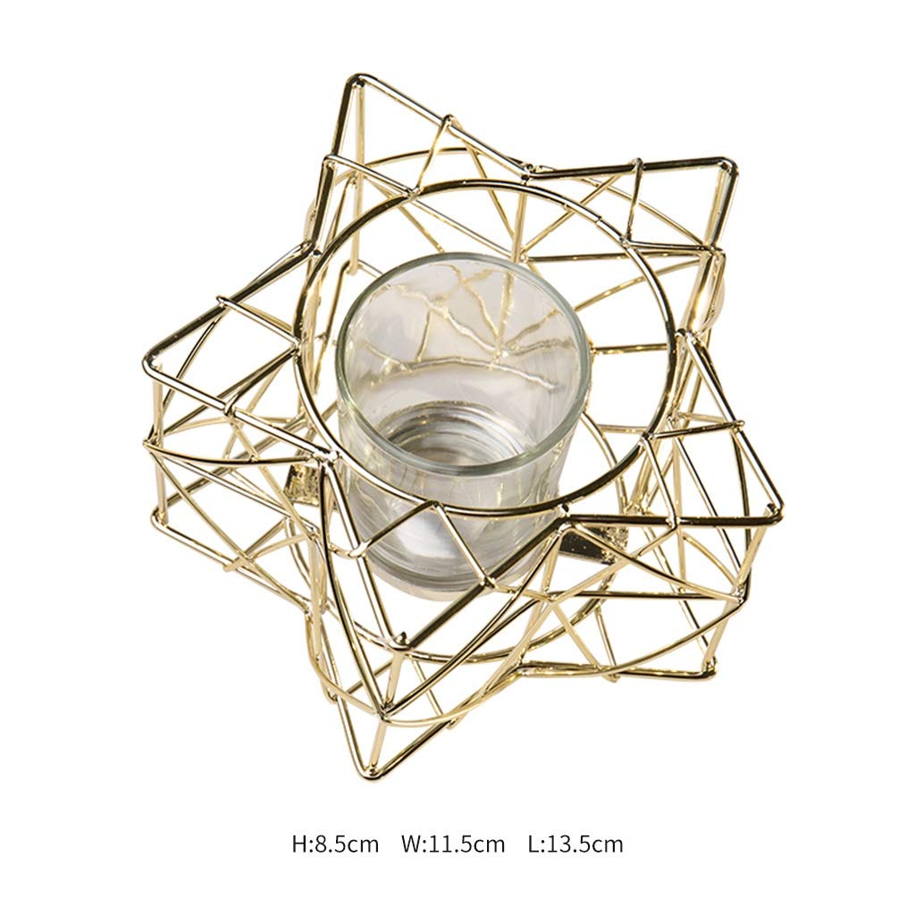 XILIN-1987 Candle Holderss Geometric Wrought Iron Candle Holder Home Accessories Candlelight Dinner Props Romantic Candlestick Decoration Decorative Candlestick