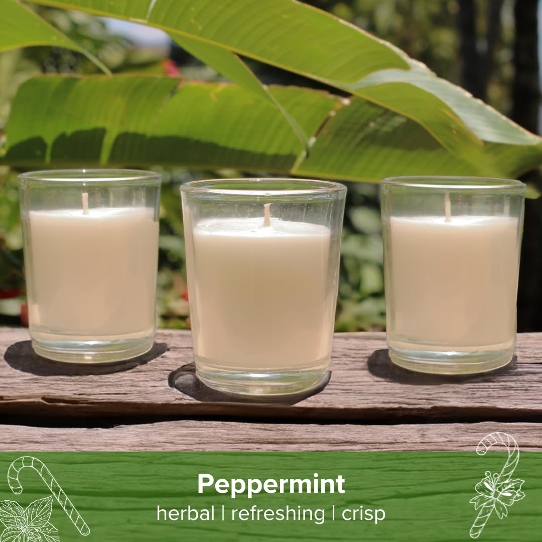 Simply Soson Scented Votive Candles, Bulk Set of 24 White Peppermint Scented Candles Bulk, Votive Candles Scented in Glass, 10 Hours Burn, for Wedding, Birthday, Holiday Christmas & Home Decoration