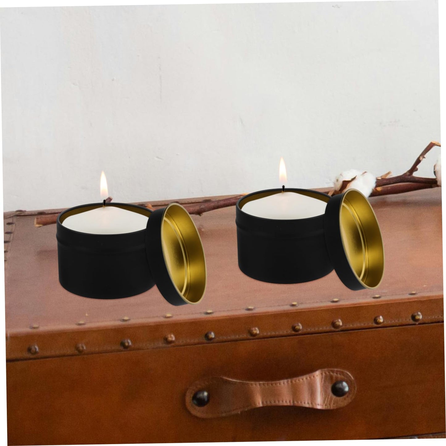 ARTIBETTER 12pcs Vintage Candle Jars Empty Metal Candle Tins with Lids Storage Containers for Home