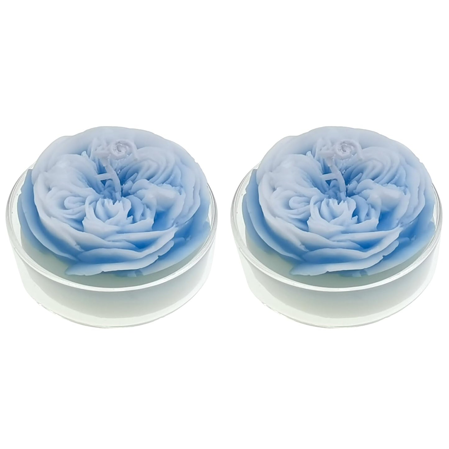 Scented Candle with Cup 2 Pack, 58G Soy Wax Rose Candle, for Meditation, Yoga, Birthday, Wedding, Housewarming (Blue)