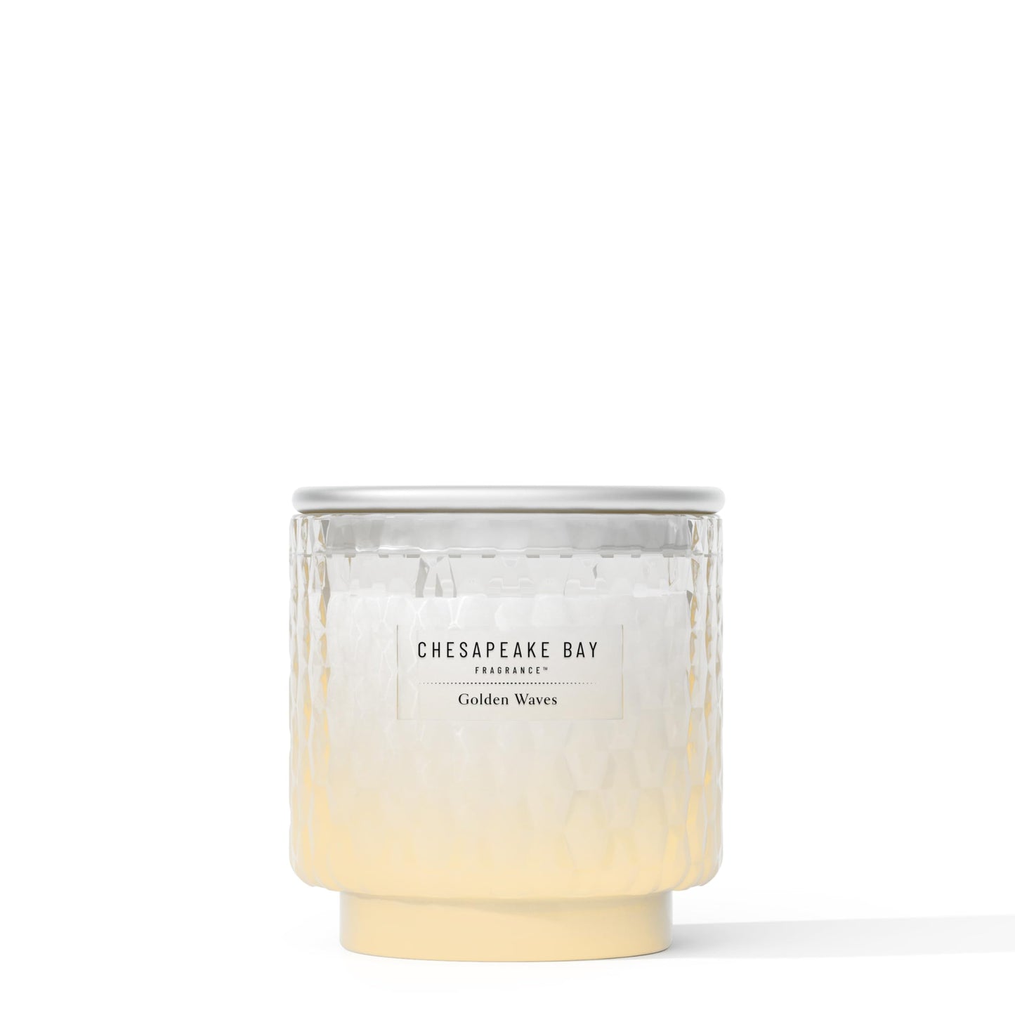 Chesapeake Bay, 11oz Golden Waves Scented Candle, Mood Evoking Fragrance, Textured Sea Glass-Inspired Jar, Premium Soy Blend Wax with Essential Oils, Coastal Fragrance for Home Décor or Gifting