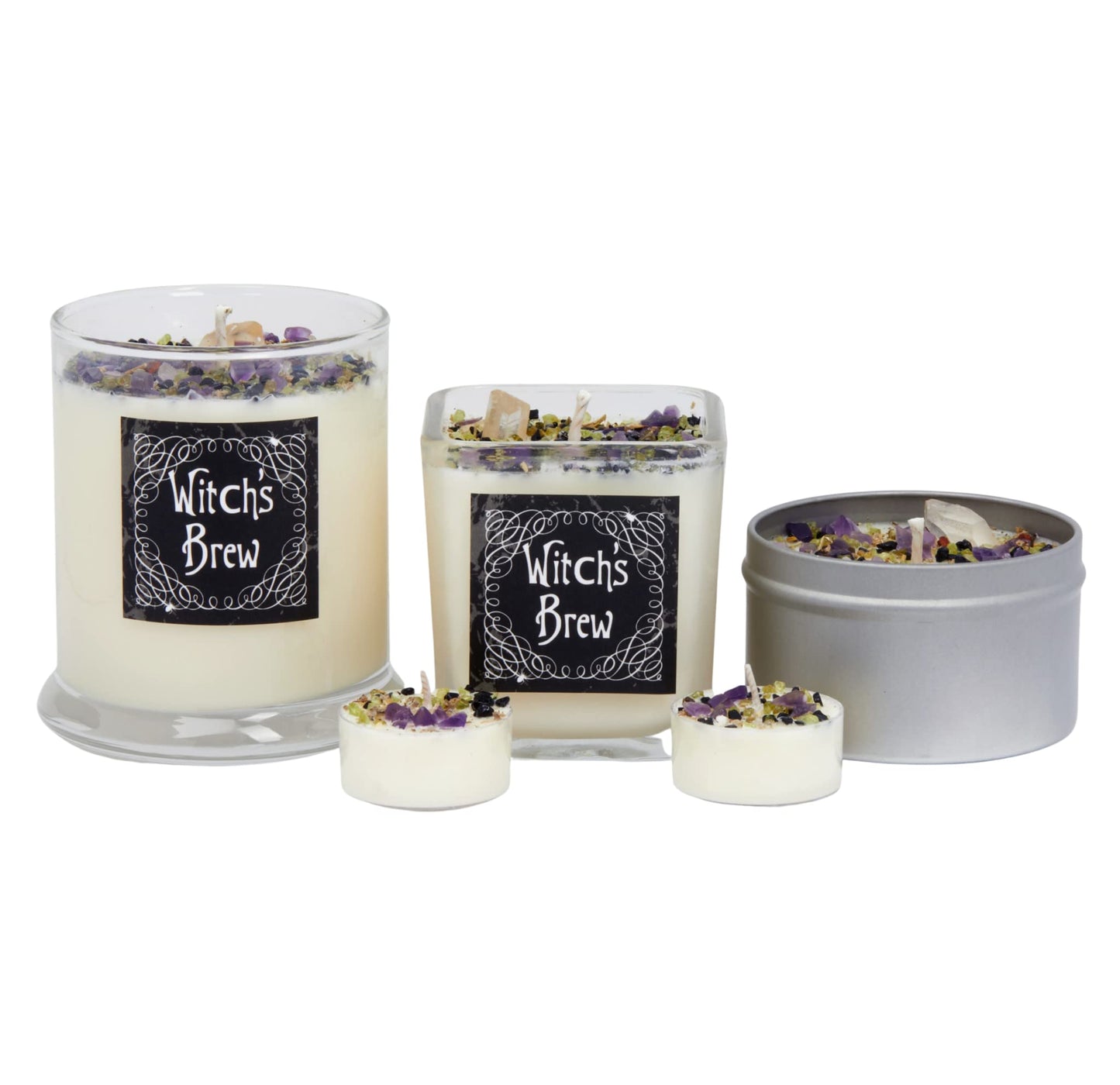 Witch's Brew Candle by New Moon Beginnings - Fall Scented Candles - Herb & Crystal Candles - Soy Candle - Autumn Fall Halloween Candles