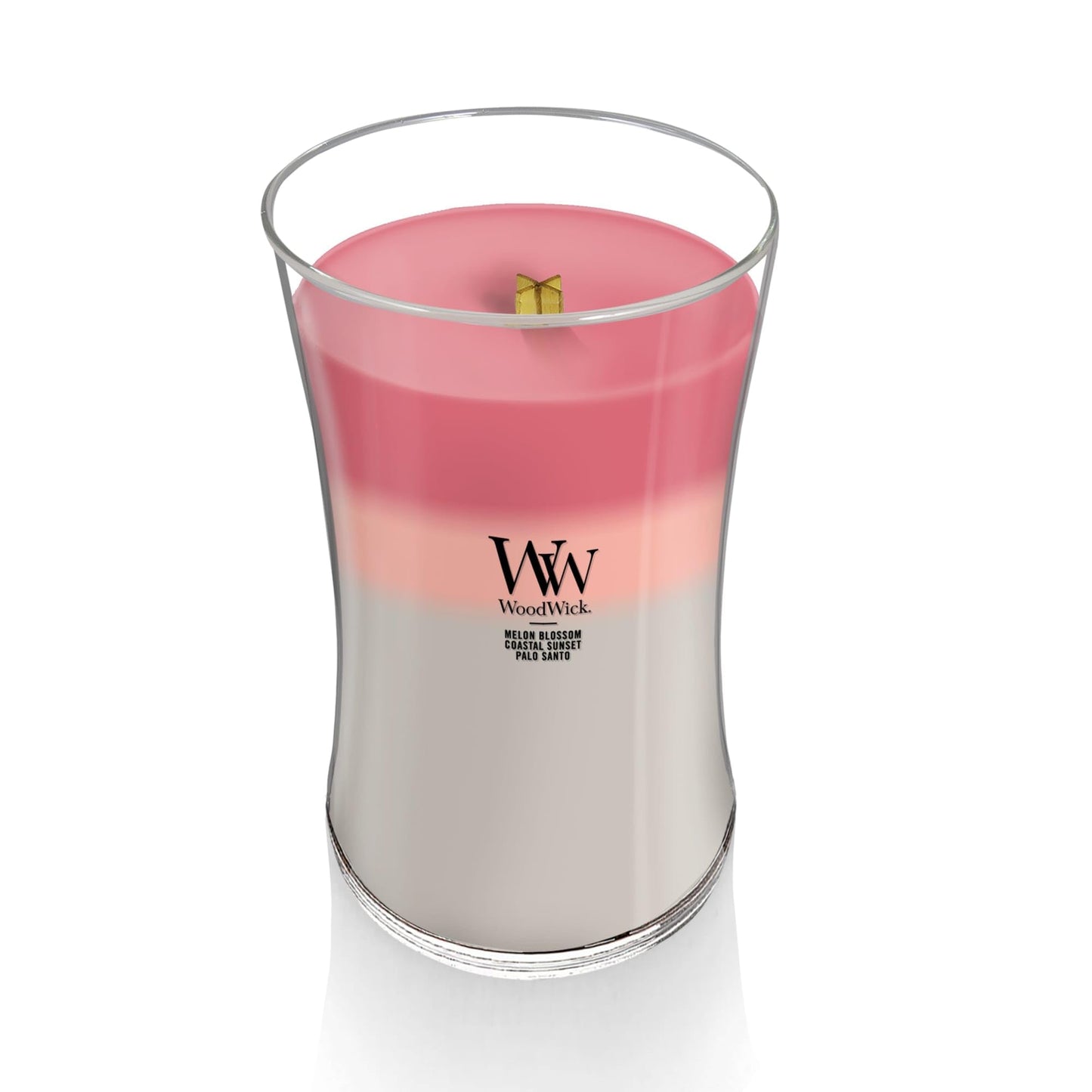 WoodWick Shoreline Trilogy Gifts for Women and Men, 21.5 oz Large Hourglass Trilogy Candle with Crackling Wick