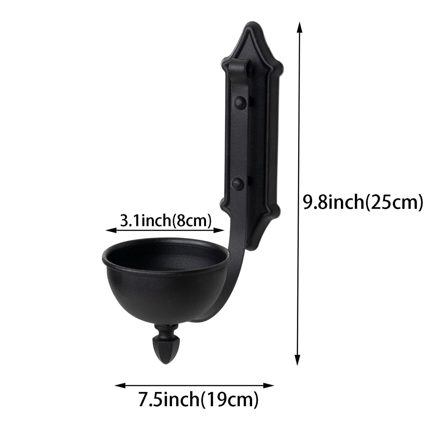 Aimto Wall Sconce Candle Holder Black Wall-Mount Metal Candle Holders Hanging Iron Wall Candle Sconce for Home,Living Room, Bathroom, Dining Room, Set of 2