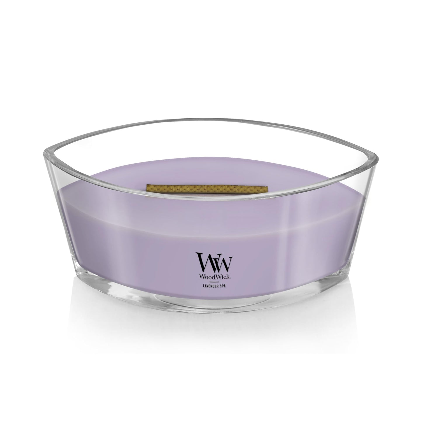 WoodWick Lavender Spa Gifts for Women and Men, 16 oz Ellipse Candle with Crackling Wick