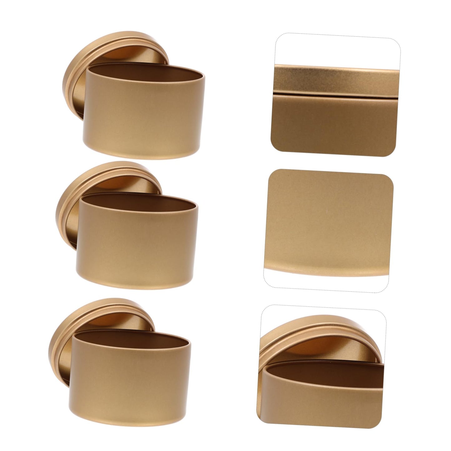 OHPHCALL 3pcs Iron Candle Jars Creative Candle Tins for Craft Making Smooth Portable Design for Tealight Decorative for Friends