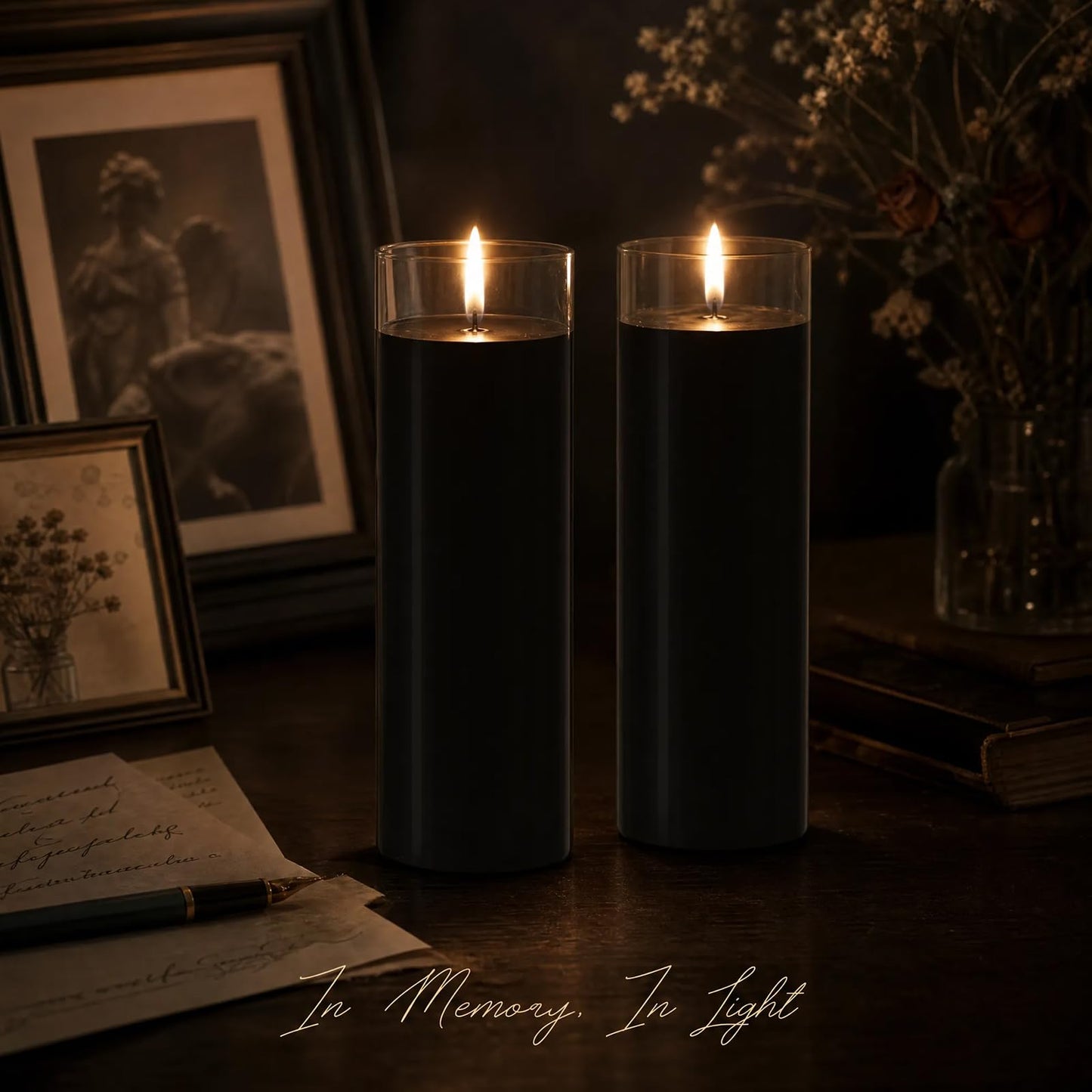 chaoxinge 2.24x7 inch Black Devotional Candles in Glass Jar - 1 Piece - 120Hours – Prayer Candle - Tall Pillar Candles for Religious, Memorials, Party Decor