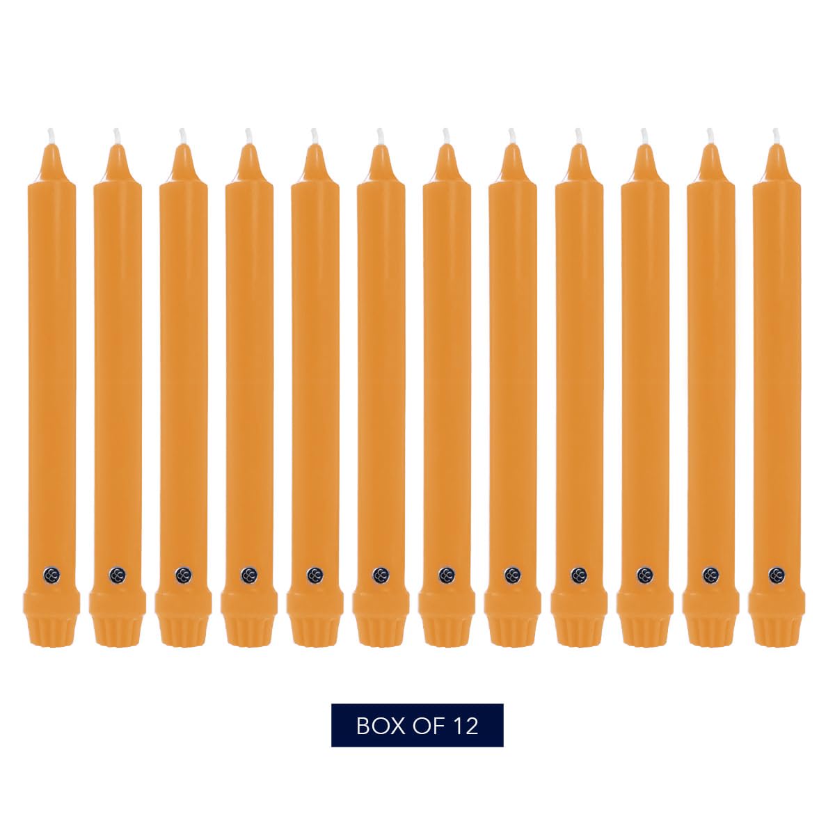 Colonial Candle Unscented Taper Candle, Classic Collection, Caramel, 10 in, Pack of 12 - Up to 8 Hours Burn