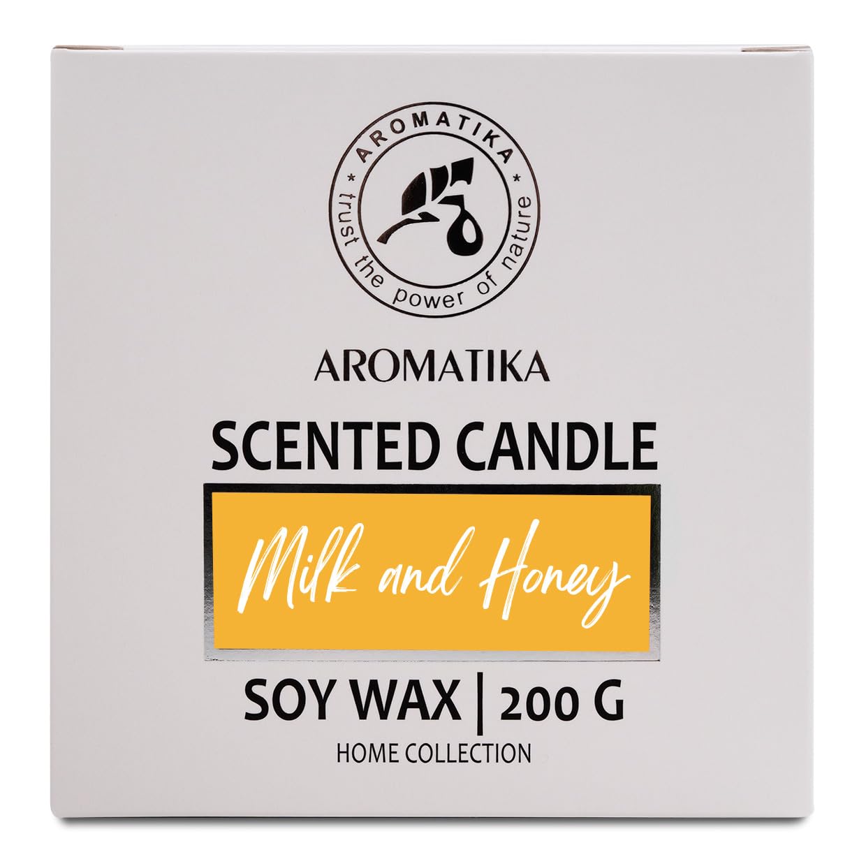 Milk & Honey Scented Candle – Aromatherapy Soy Wax, 200g – Up to 45 Hours Burn – Glass Jar for Home or Gift