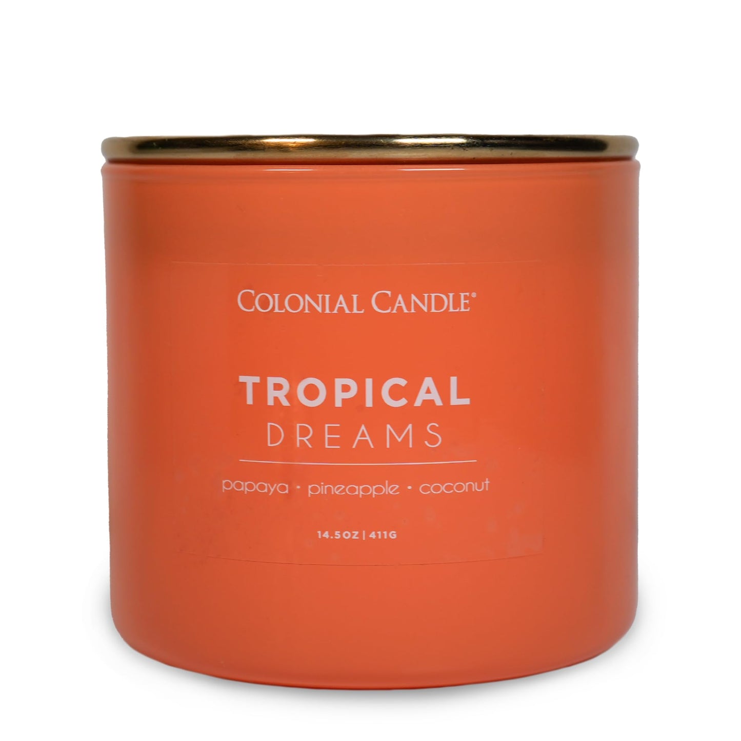 Colonial Candle Tropical Dreams Scented Jar Candle, Pop of Color Collection, 3 Wick, 14.5 oz - Up to 60 Hours Burn