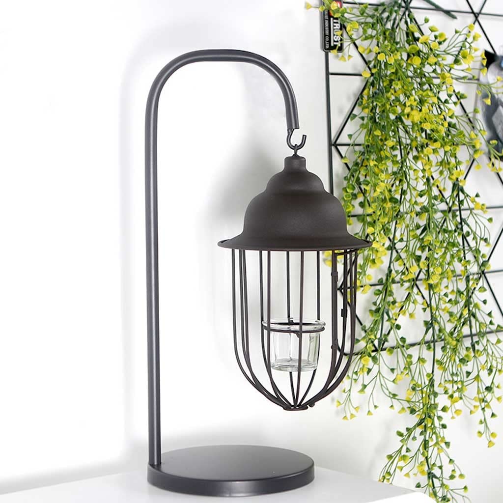 Candlestick Holders European-Style Candle Holder Tabletop Decorative Lantern with Stand, Metal Candle Lantern Wedding Centerpieces for Birthday Party Dining Table Decor Candle Holders