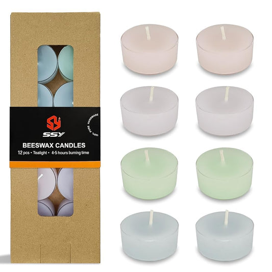 Candy Color Tea Lights Set of 24, Unscented Tealight Candles, Handmade Tea Candles, Long Burning Tealights for Romantic Wedding Home Decor Gift