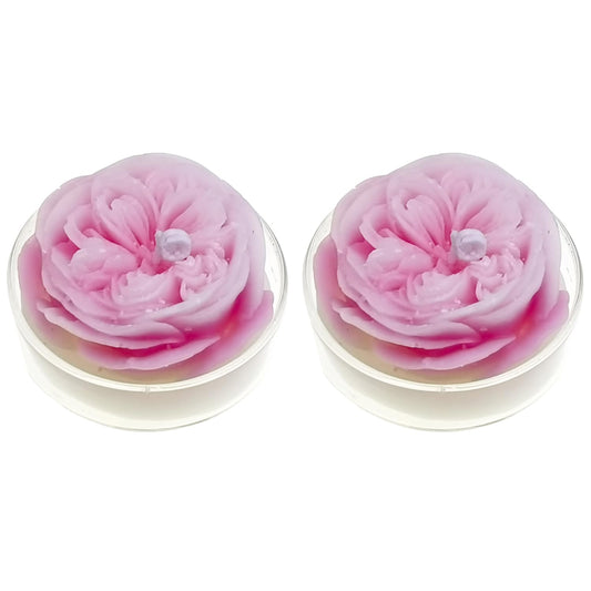 Scented Candle with Cup 2 Pack, 58G Soy Wax Rose Candle, for Meditation, Yoga, Birthday, Wedding, Housewarming (Red)