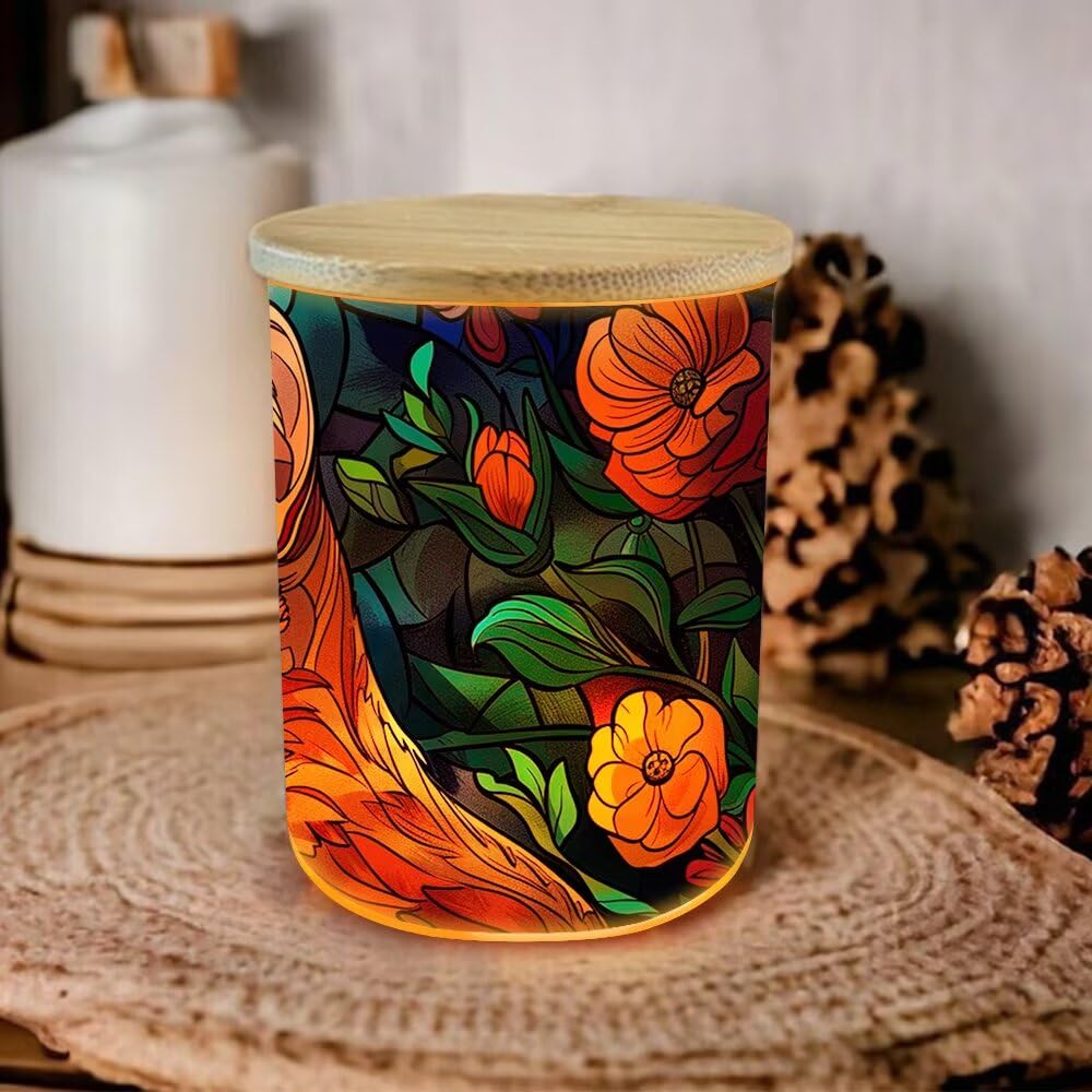 Cat Tealight Candle Holders,Stained Glass Cat Tea Light Candle Holder,Animal Candle Jar Lamp Led Light for Table Centerpieces,Weddings,Baby Showers,Parties,Home Decor