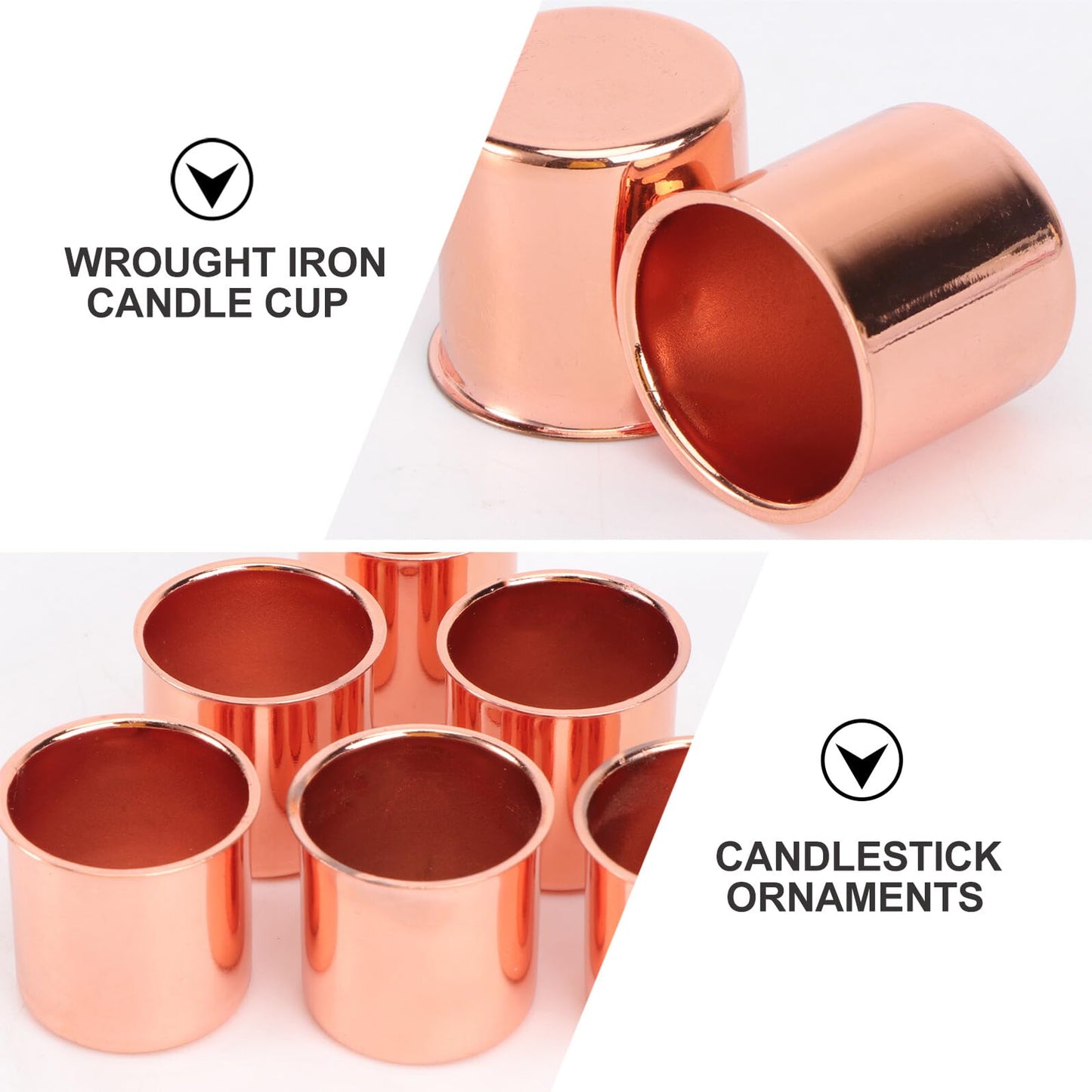 HOODANCOS 20pcs Iron Candle Holders Set, Metal Candlestick Decor, 23x23x0.5mm, Suitable for Birthday Parties and Romantic Candlelight Dinners, Desktop Candle Cups Adornment