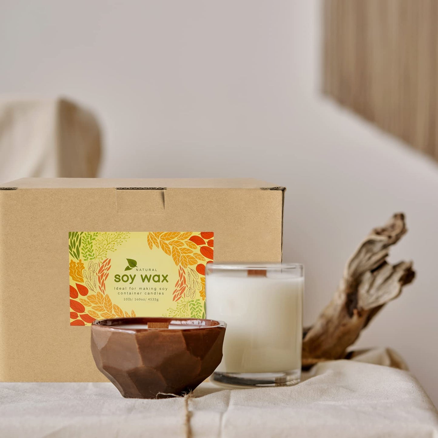 CLTNIKET 10 lb Soy Wax DIY Candle （Flakes & Soft）,Natural Soy Wax Candle