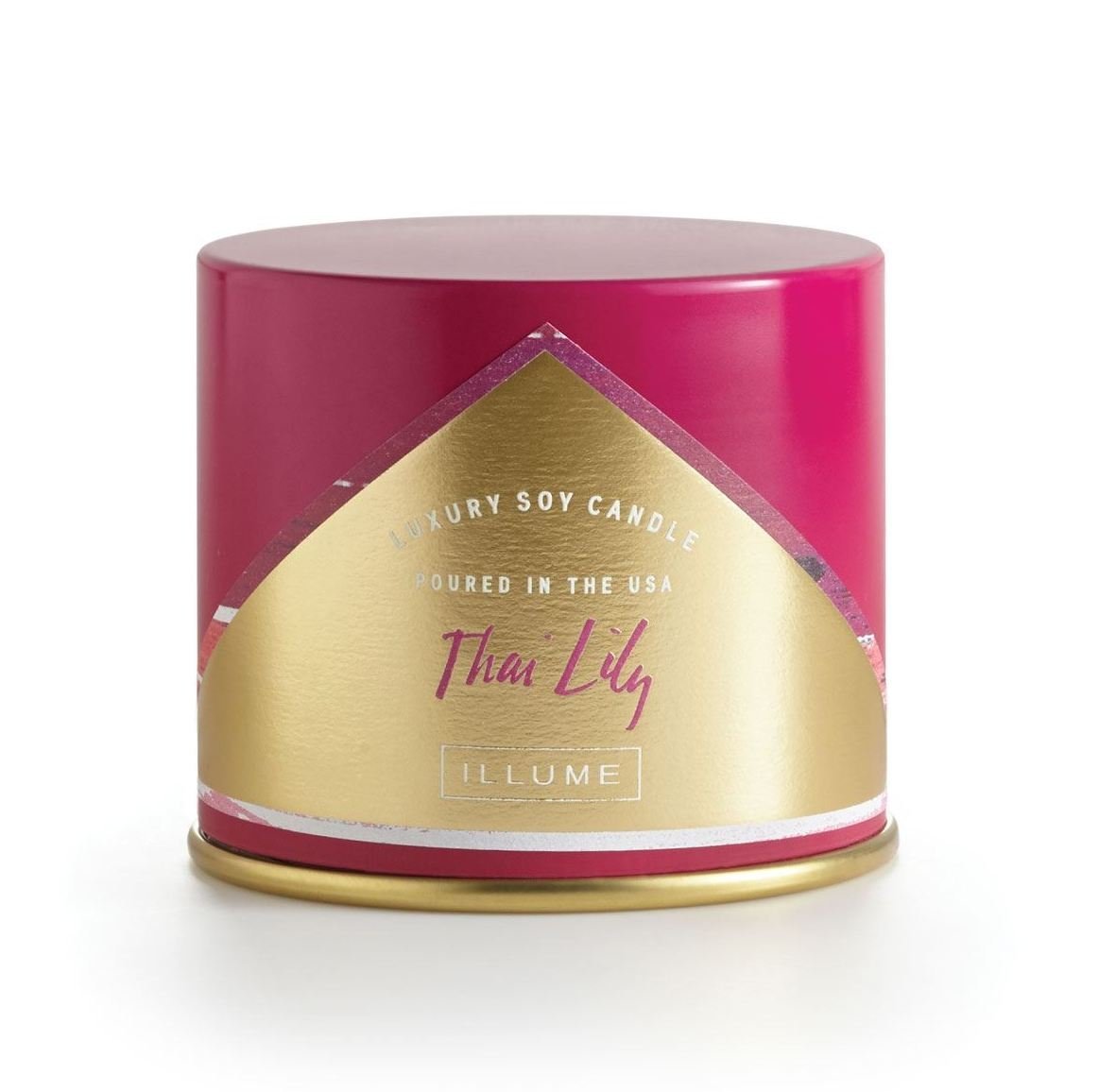 Illume Thai Lily Soy Candle, Vanity Tin, Pink, 11.8 oz.