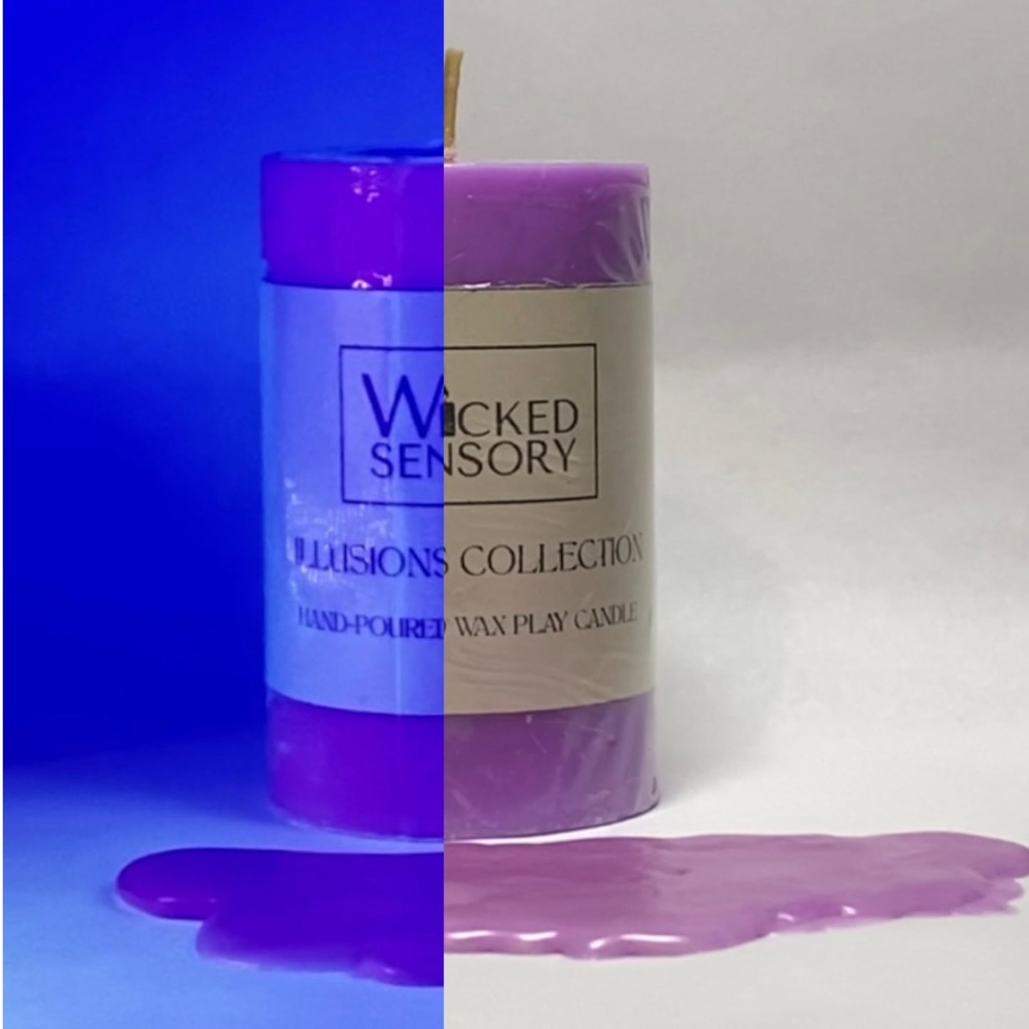 Premium UV Wax Play Candle - Unscented Body Safe Wax Blend for Sensory Play, Comfortable Heat Sensation - Perfect for Couples & Beginners (UV Purple)