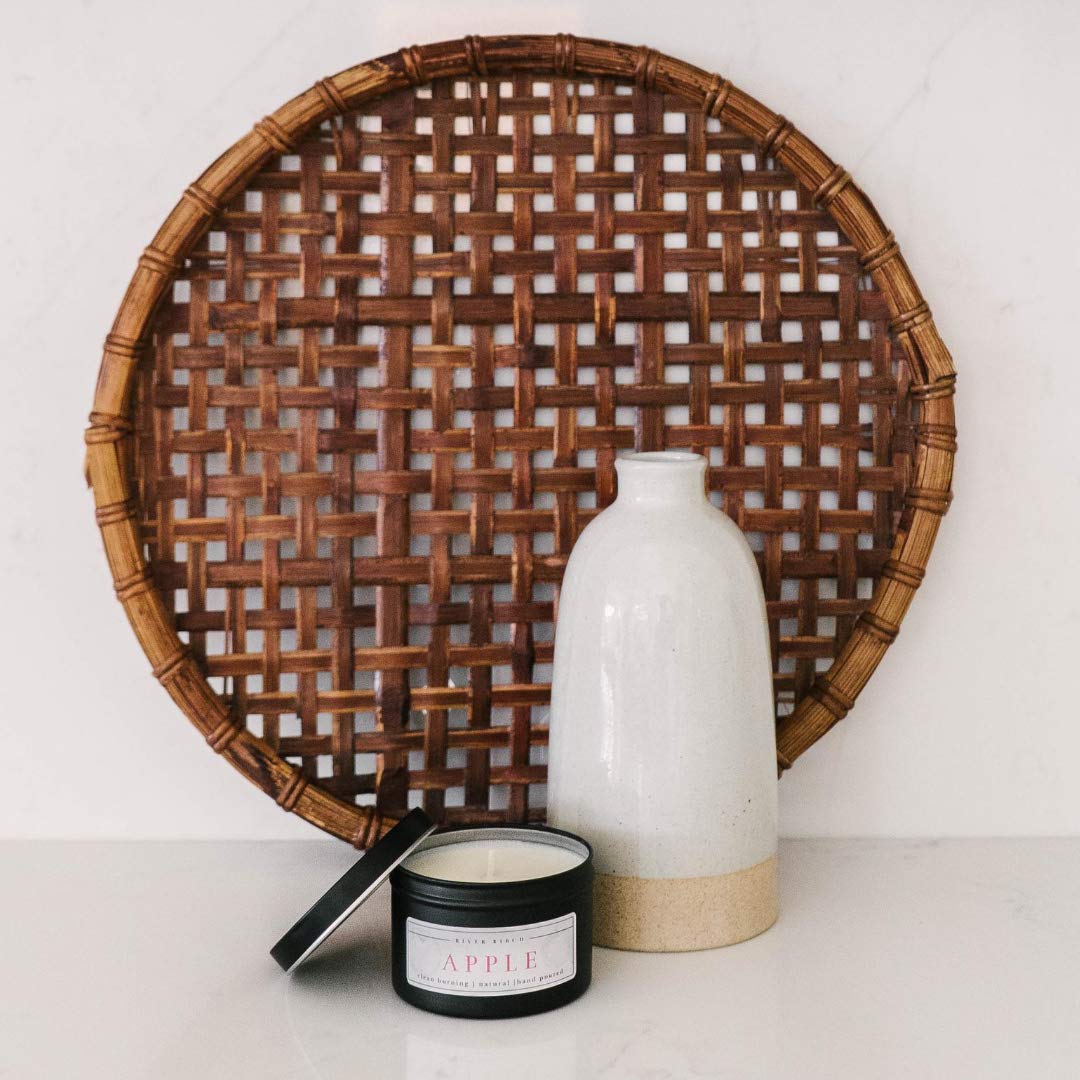 River Birch Candles Apple Scented Candle | Premium, All-Natural, Non-Toxic, Soy Candles | 8 oz. Matte Black Tin Travel Candle