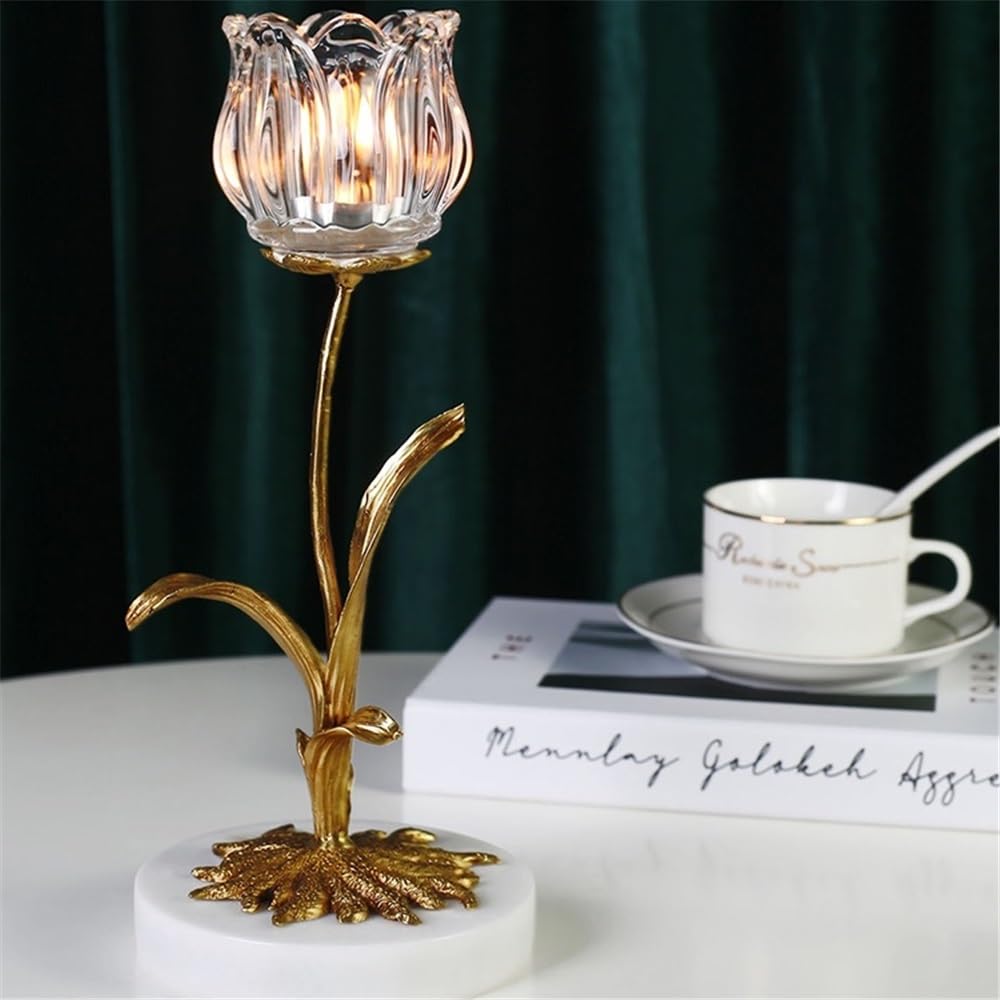 Candlestick Holders Light Candle Holder Ornaments with Base Home Dining Table Decoration Crystal Glass Candle Holders