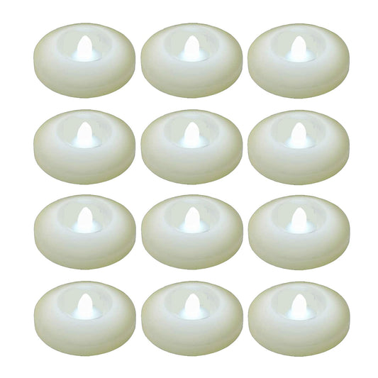120+ Hours LED Floating Candles for Centerpieces – 12 Pack White Flickering Tea Lights Battery Operated Waterproof Floating Flameless Candle Tealight for Wedding Party Pool & SPA Home Decorations