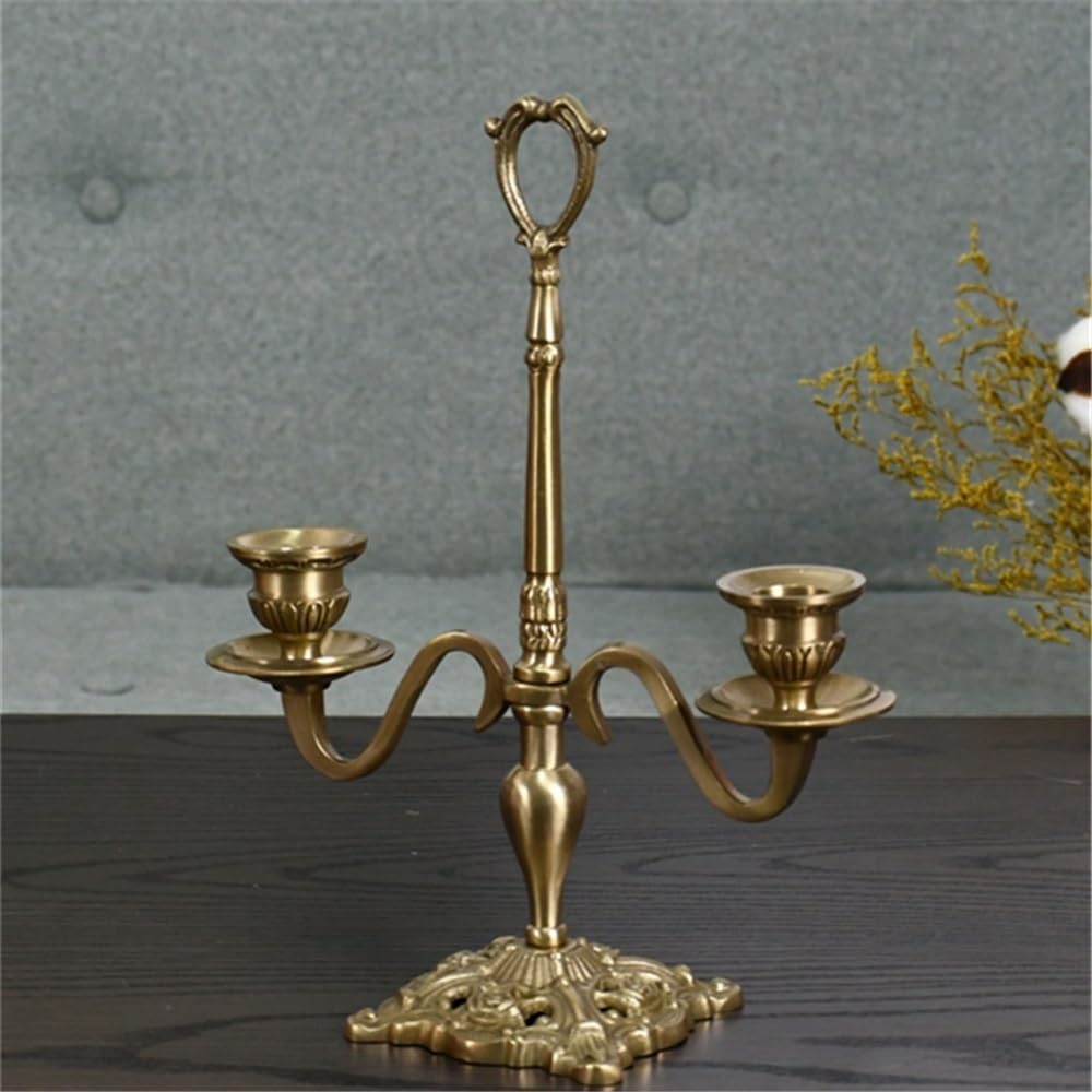 Candle Holders European Brass Double Head Candle Holder, Luxury Table Decoration, Candle Holder, Ornaments for Living Room Decorative Candle Holder