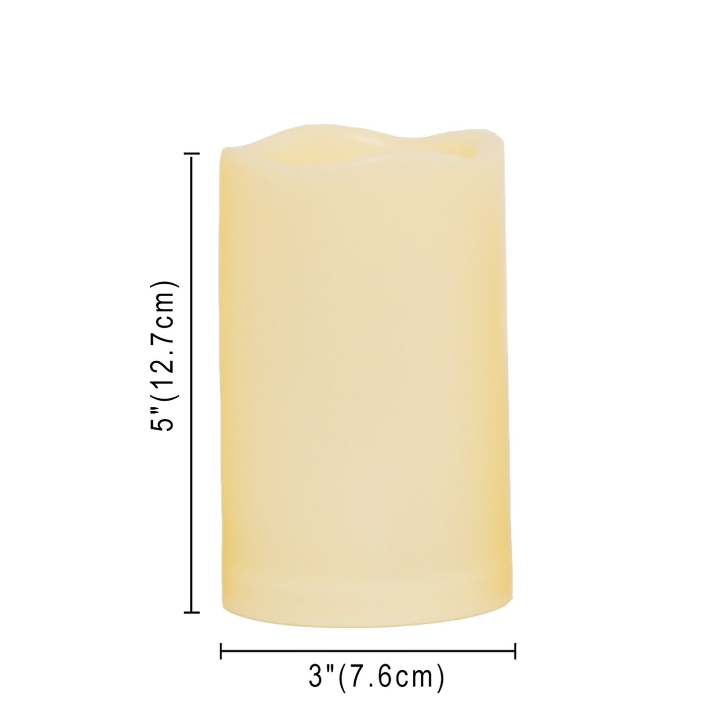 iZAN Outdoor Indoor Flameless Candles with Timer Waterproof Plastic Realistic Flickering Battery Operated LED Pillar Candles Long Lasting 1500 Hours Battery Life 3x5 inch Waved Edge 2-Pack