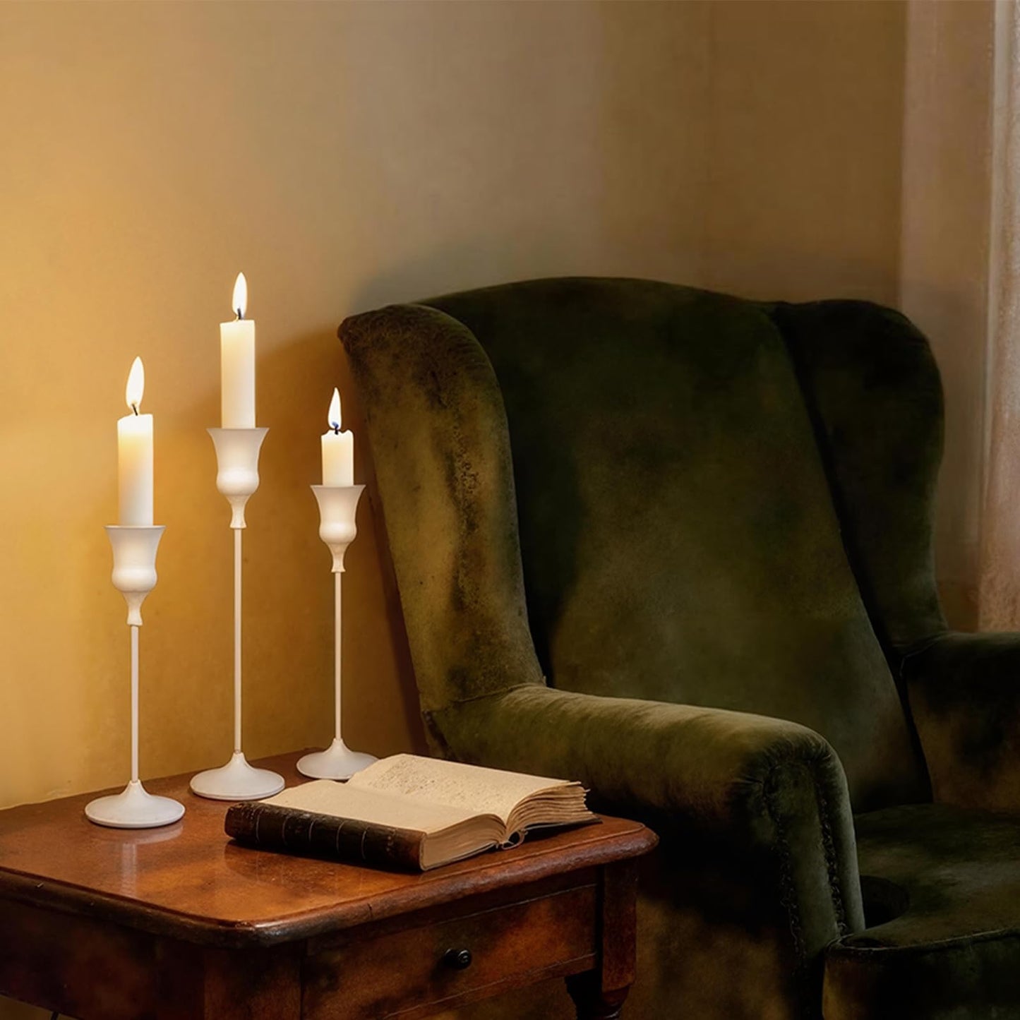 Showin Candlestick Holders White, 3 Packs Taper Candle Holder for Candlesticks, Candle Sticks Holder Decor for Home Decor