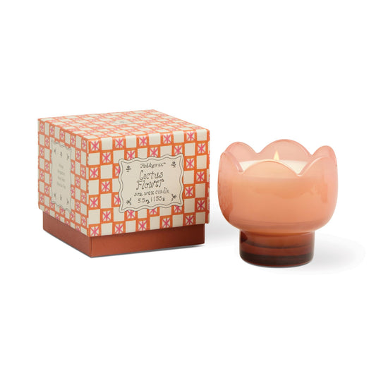 Paddywax Tulip Candle Collection Scented Soy Wax in Milky Glass Vessel, Home Décor Candle for Living Room, Bedroom & Office, Reusable Holder, 5.5 oz, Cactus Flower