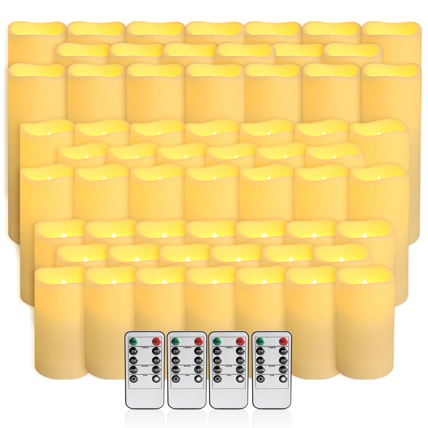 fclayvts 60-Pack LED Flameless Candles with Remote Control - Perfect for Parties, and Special Occasions (Three Sizes)