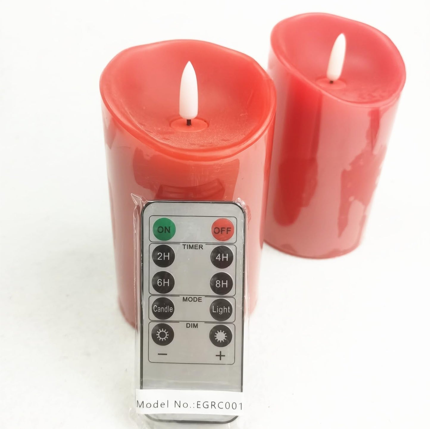 Gbateri 3 PCS Red Flickering Flameless Candles - Dripless Real Wax Pillar LED Candle Lights - Battery Operated Candles - Dancing Electronic Candles Set with Remote Control and Timer for Decoration Use