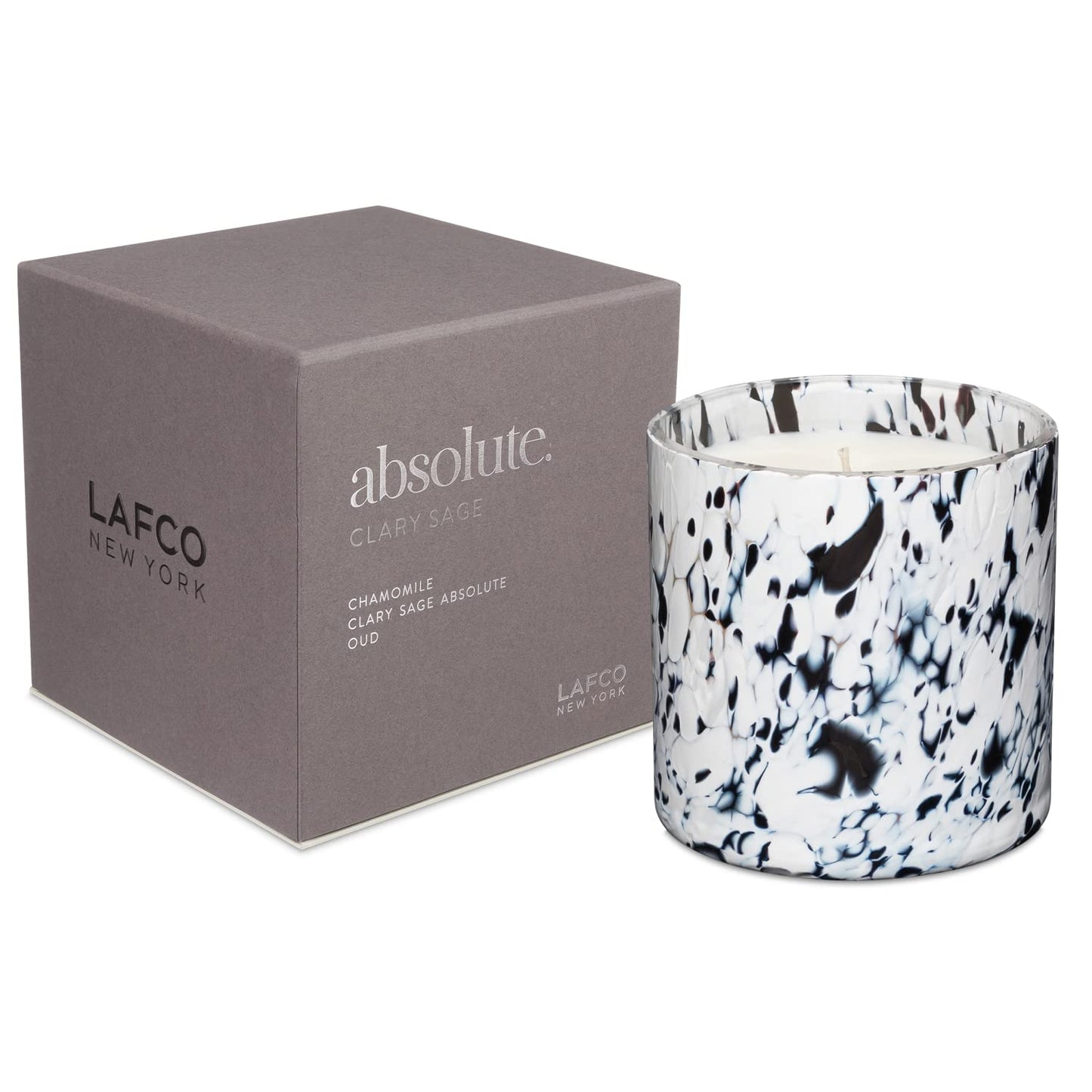 LAFCO New York Signature Candle, Clary Sage - 15.5 oz - 90-Hour Burn Time - Reusable, Hand Blown Glass Vessel - Made in The USA