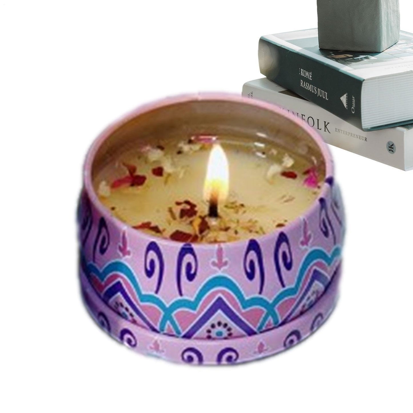 Long Lasting Scented Candles | 80g Soy Candles Aromatherapy Fragrances - Scented Dried Flowers, Gift for Women, Soy Tea Lights, Decorative Candle Jars