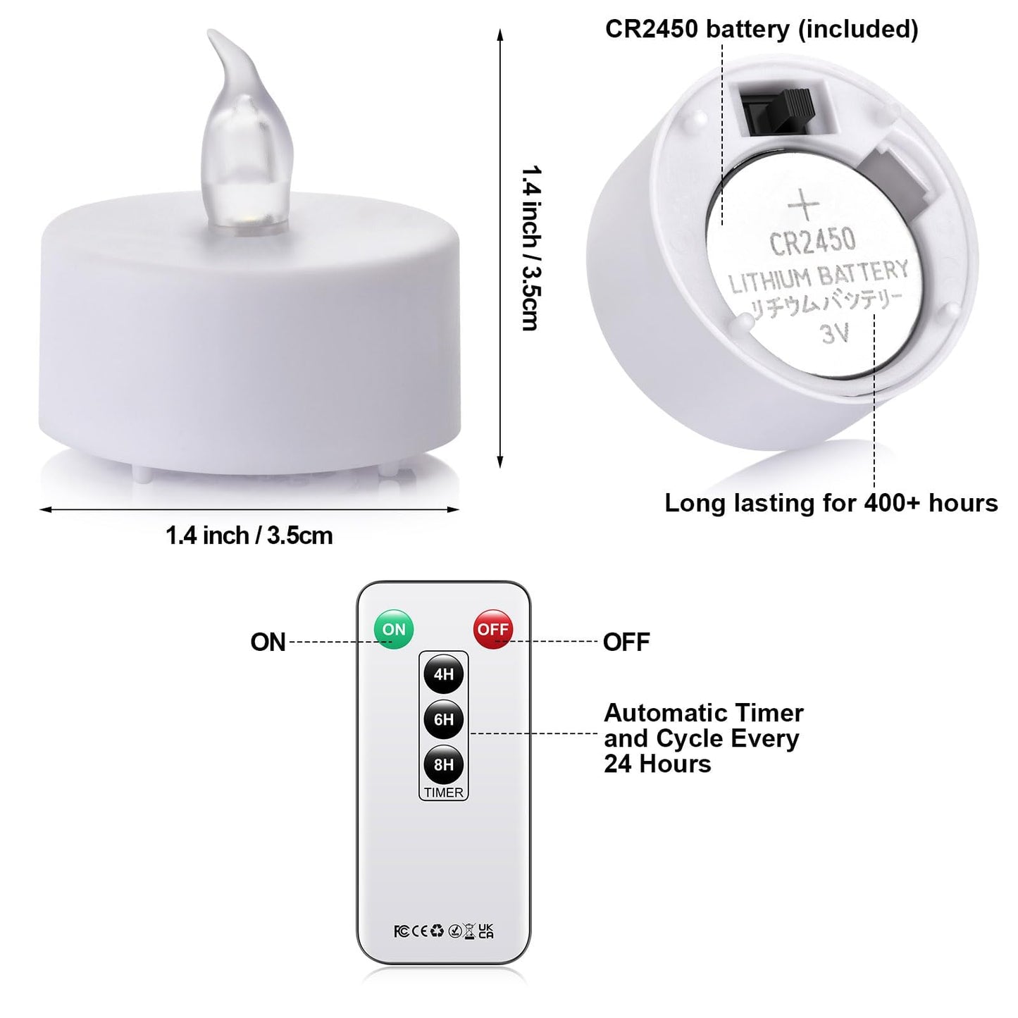 LED Tea Lights with Remote Control: Battery Operated Realistic and Bright Flickering Long Lasting 400+Hours Flameless Candles for Home Decor Holiday Wedding Party Valentine's Day(12pcs WarmWhite)