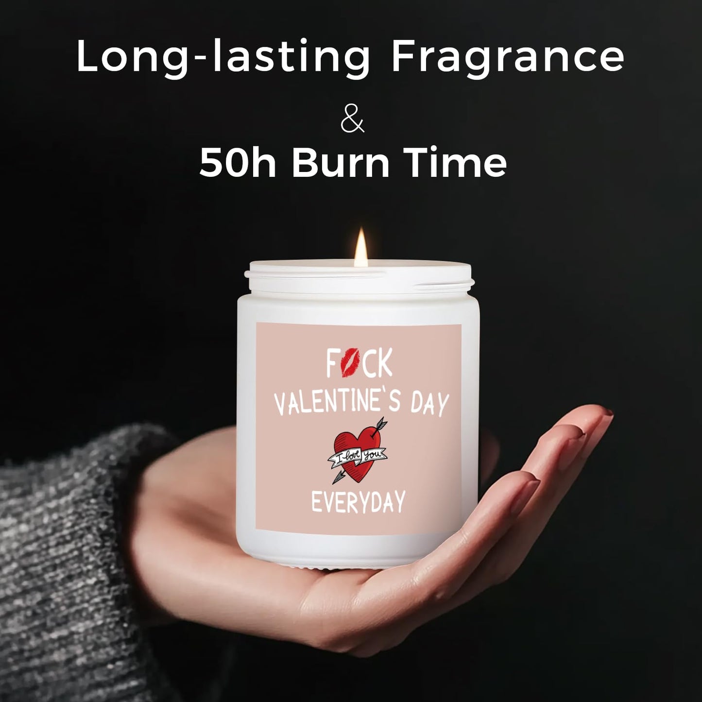 MOASITN Valentines Day Candles for Her Girlfriend Wife, Romantic & Funny Love Gift for Him Boyfriend Husband, Best Valentines Birthday Lavender Scented Candel Couple Presents for Women Men