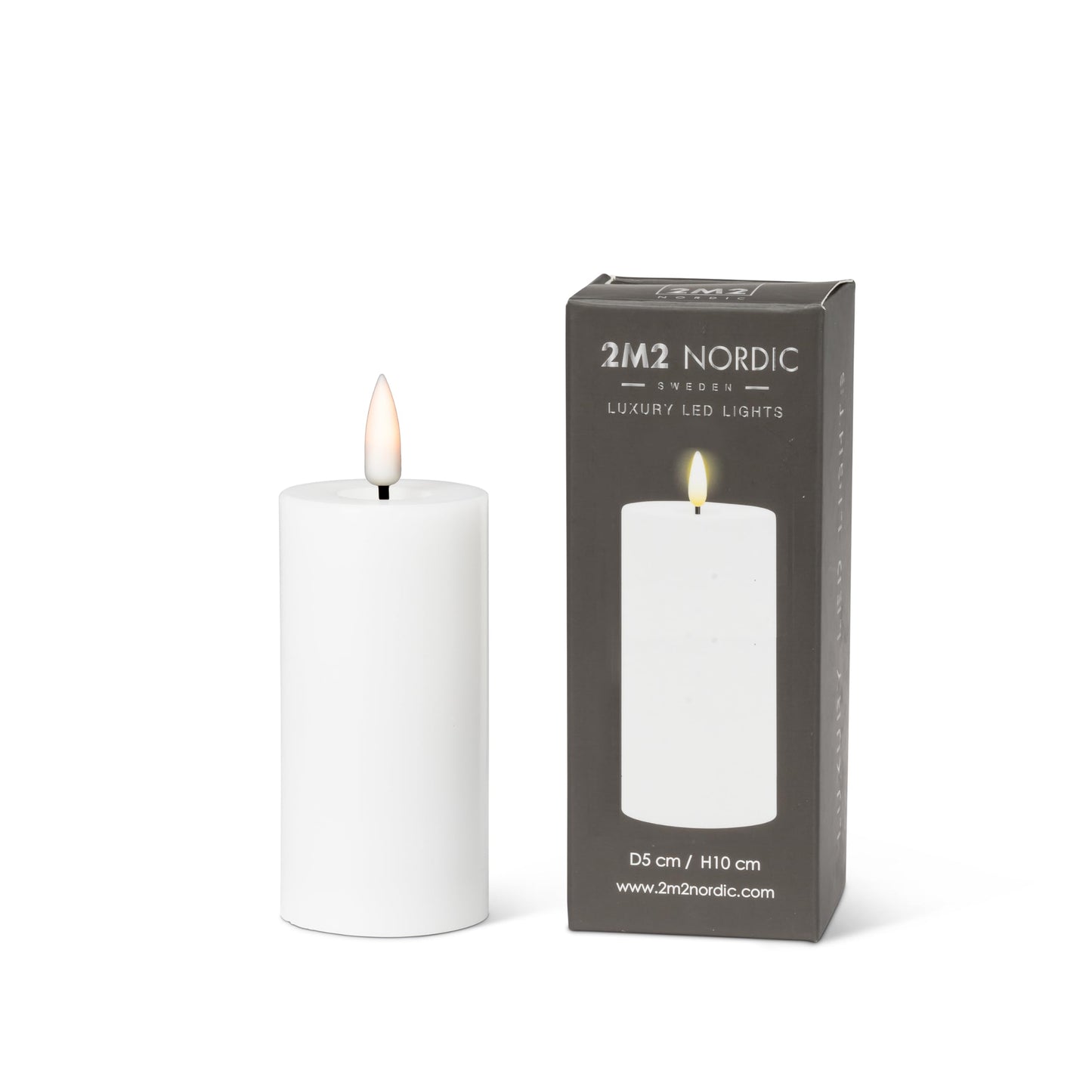Abbott Collection Wax LED Flameless Pillar Candle - White (2x4 H)