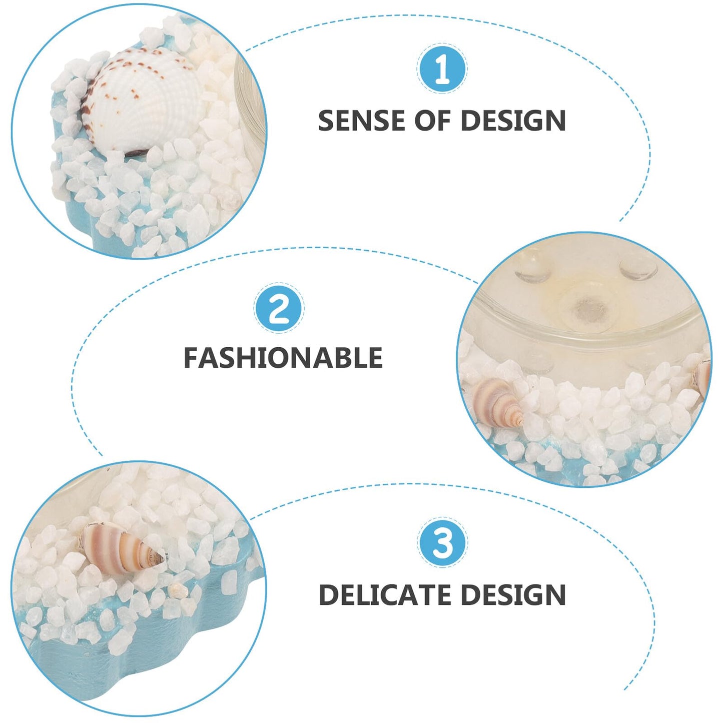 Amosfun Mediterranean Shell Candle Holder Nautical Beach Style Candlestick Decoration Romantic Ocean Themed Home Décor Table Centerpiece